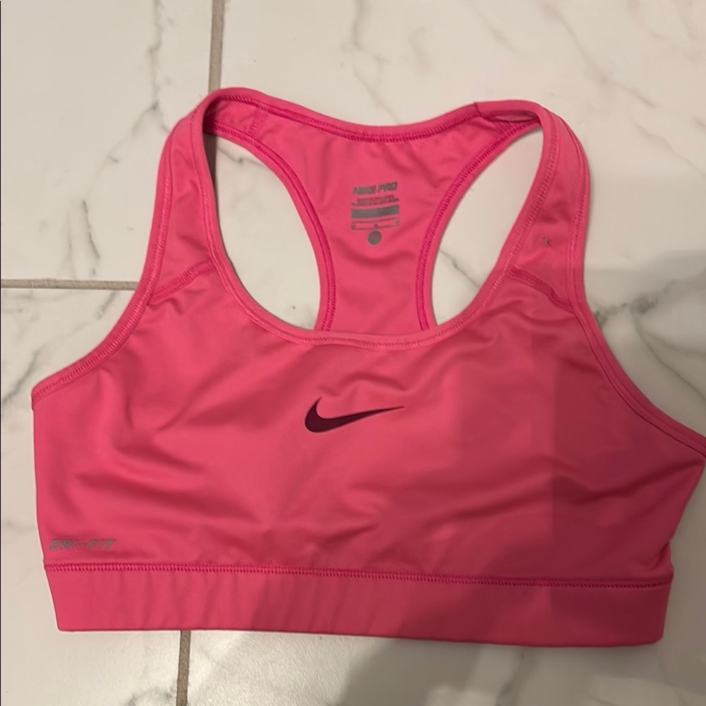 Nike Pink Sports Bra with Racerback Design